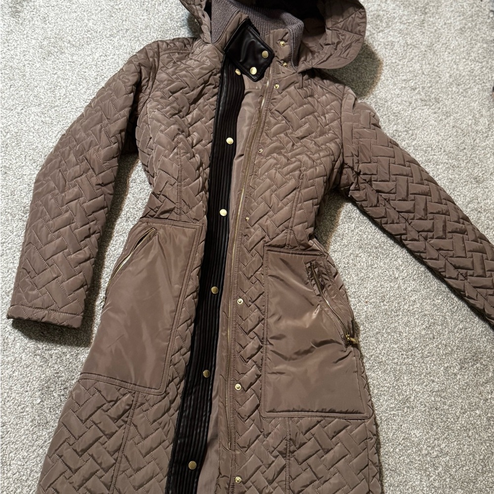 Cole Haan Women's Quilted Puffer Coat in Brown